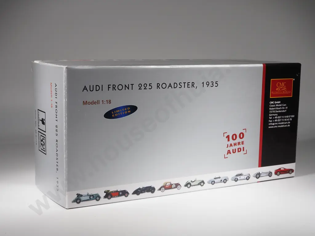 CMC Model Car 1:18 1935 Audi Front 225 Roadster - With Box Image 1++