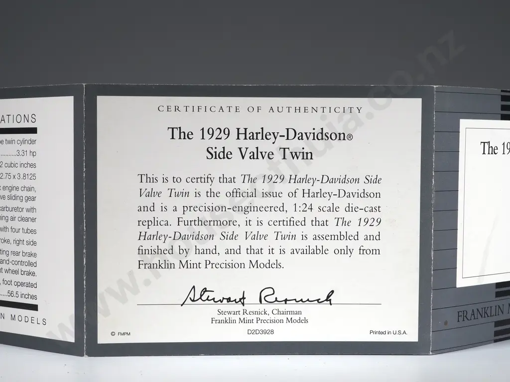 Franklin Mint Precision Models: The 1929 Harley-Davidsson Side Valve Twin  Image 1++