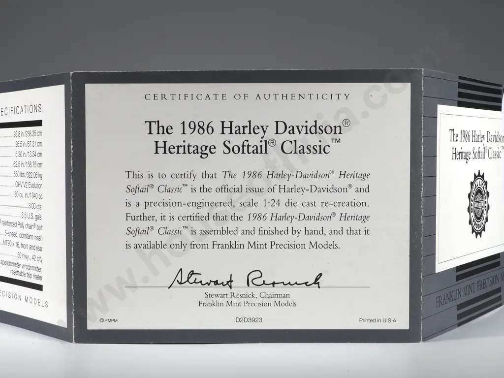 Franklin Mint Precision Models: The 1986 Harley-Davidson Heritage Softail Classic Image 1++