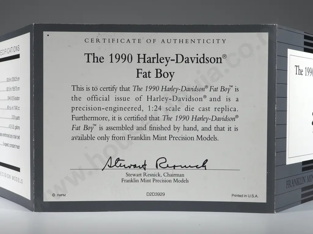 Franklin Mint Precision Models: The 1990 Harley-Davidson Fat Boy Image 1++