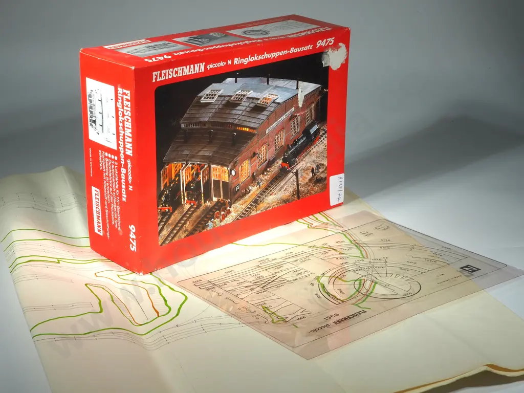 Fleishmann Piccolo Shed Kit, Track, Draft Plan & Template Image 1++