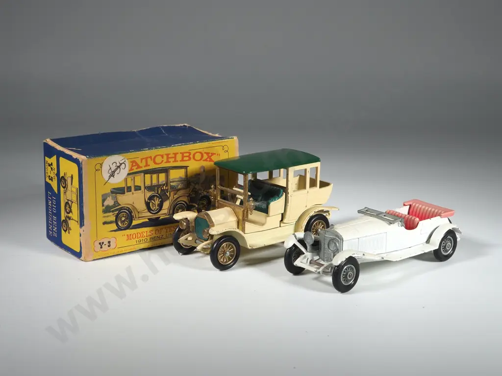 Matchbox Models of Yesteryear 1910 Benz Limousine (In Box); 1928 Mercedes Benz 36/220  Image 1++