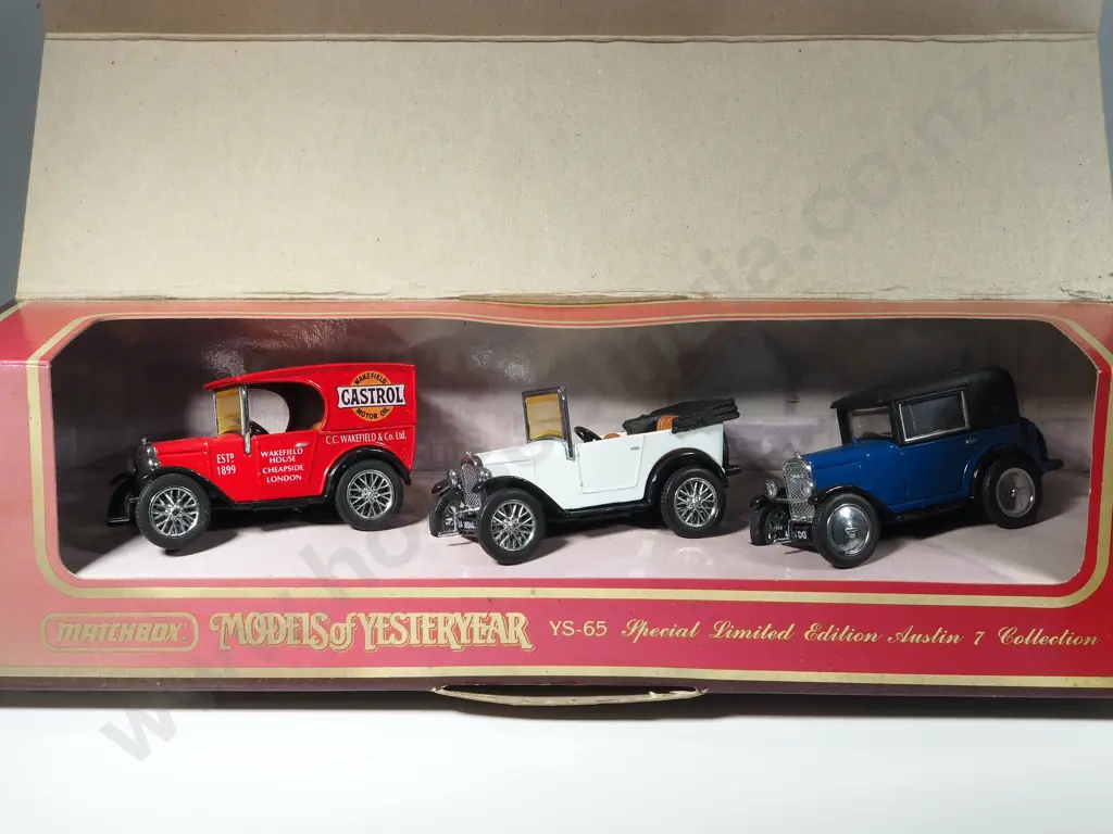 Boxed Special Edition Matchbox Models of Yesteryear 1928 Austin 7 Collection: YS 65 - Three Cars Image 1++