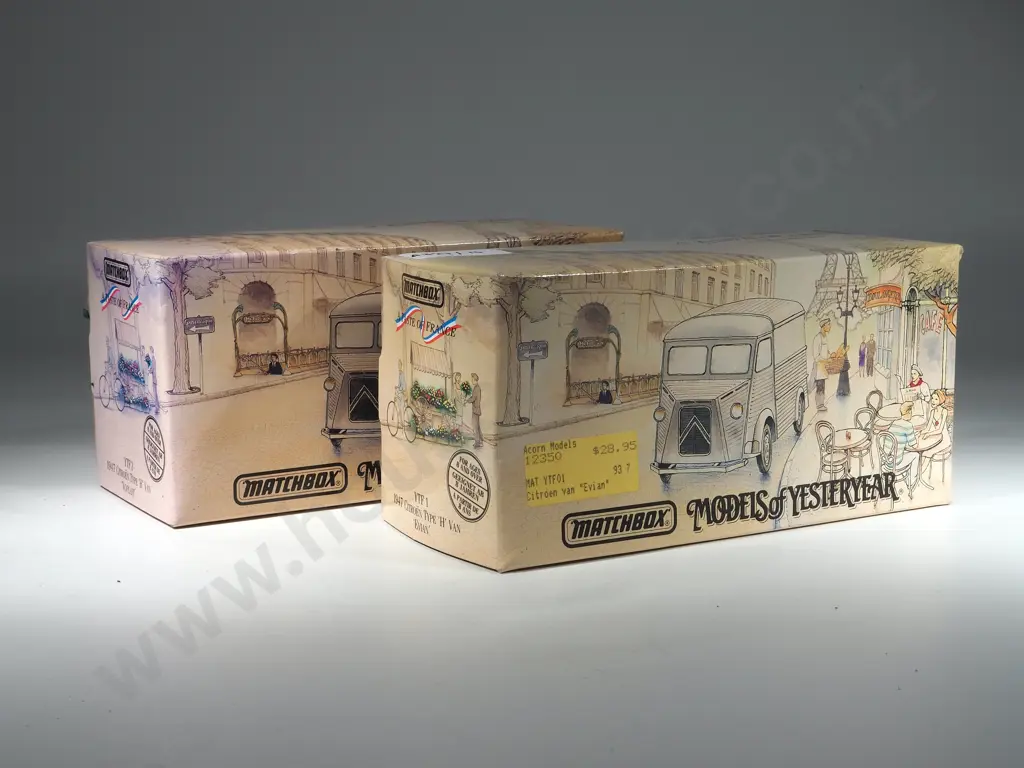 Two Boxed Matchbox Models of Yesteryear: YTF 1 "Evian" / YTF3 "Yoplait" Image 1++