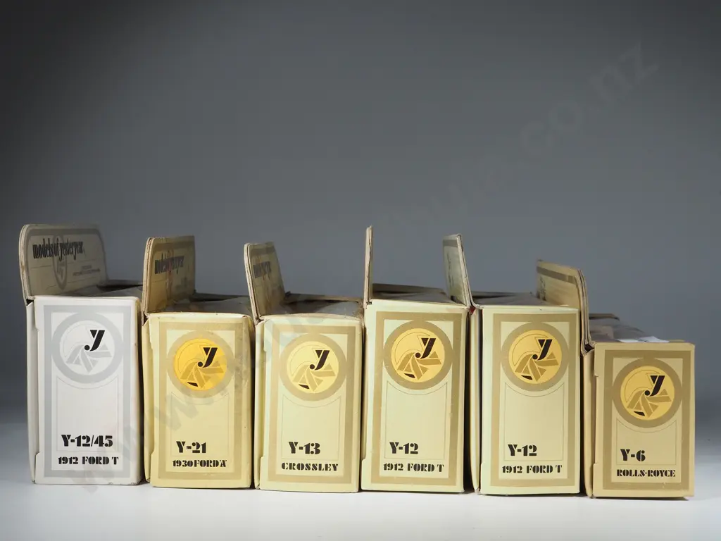 Six Boxed Matchbox Models of Yesteryear: Y-6/ Two Y-12/ Y-13/ Y-21/ "Y-12/45" Image 1++