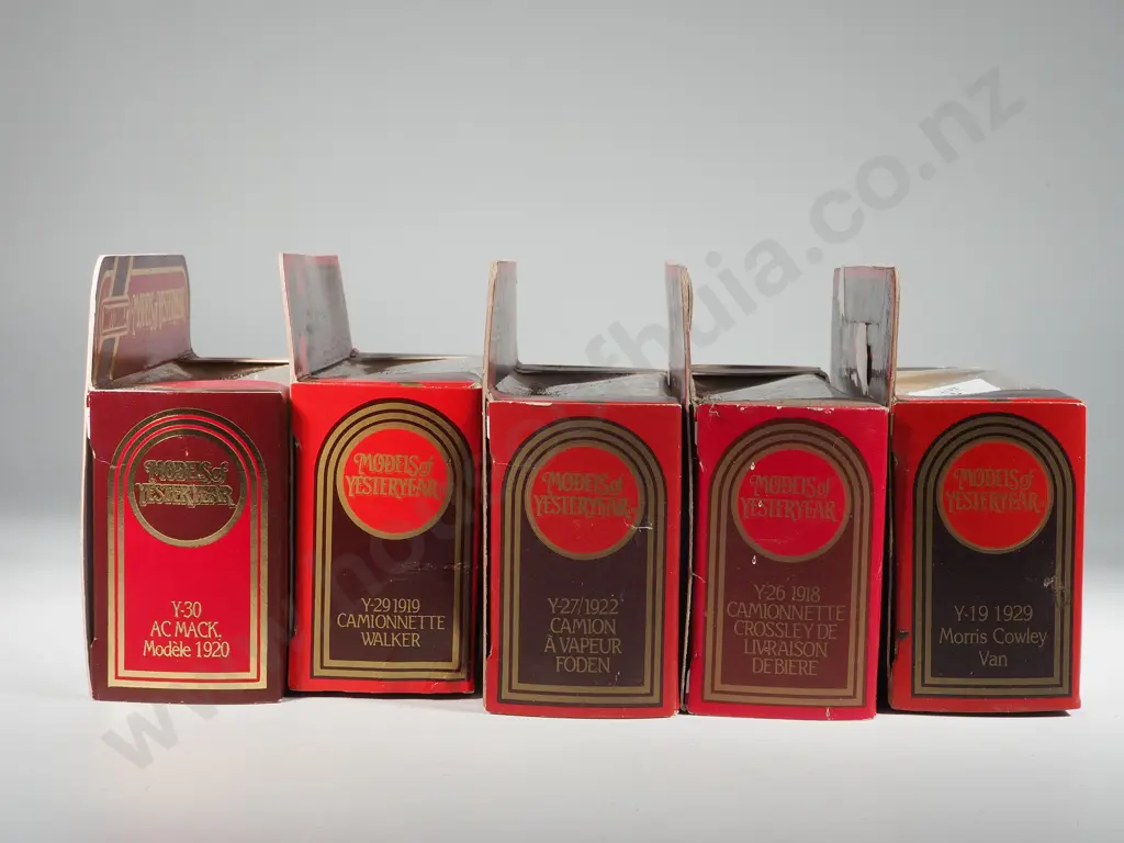 Five Boxed Matchbox Models of Yesteryear: Y-19 / Y-26 /Y-27 / Y-29 / Y-30 Image 1++