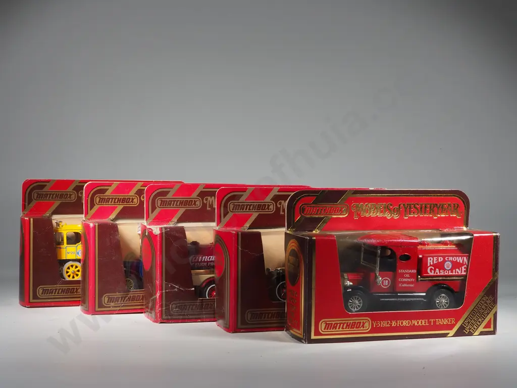 Five Boxed Matchbox Models of Yesteryear: Y-3 / Y-5/ Two Y-12/ Y-18 Image 1++