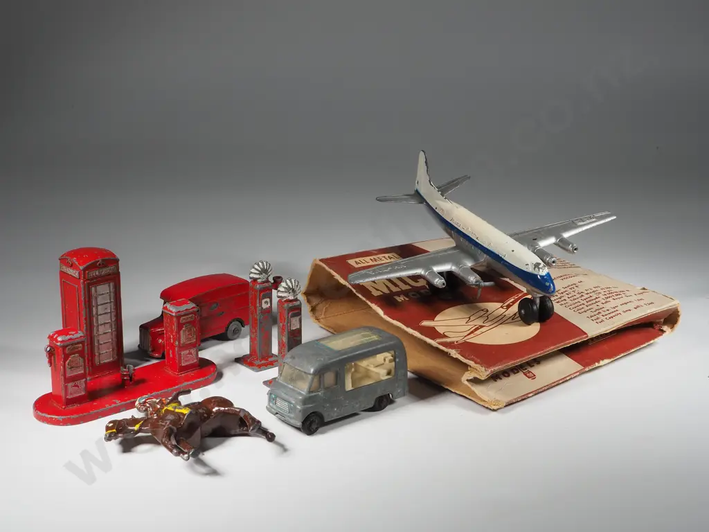 Collection of Micro Models including Petrol Pump, Telephone Booth, Ice Cream Cart, Vickers Vicount A/F Image 1++