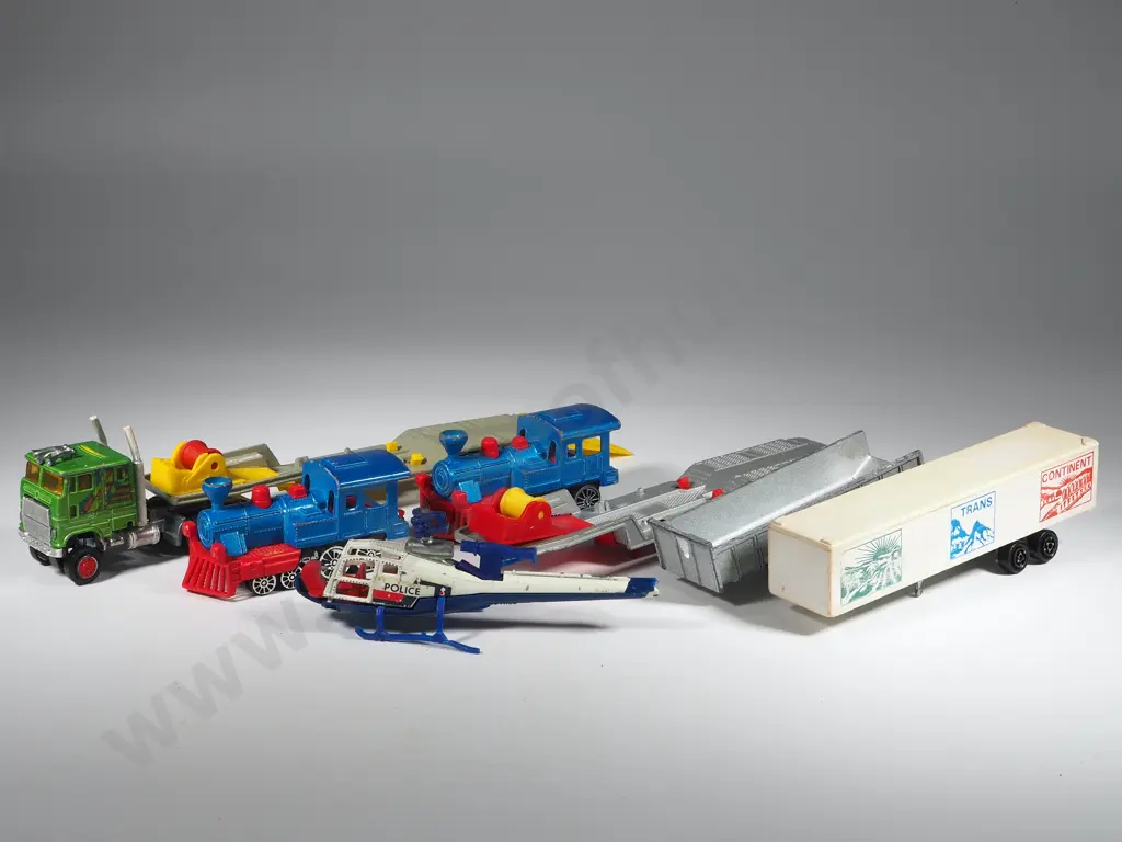 Assorted Majorette Toy Trains and Trucks, Made in France Image 1++