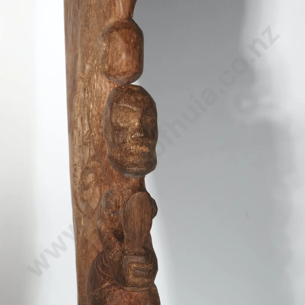 Vintage Replica Carved  Wahaika  Or Short Club, Weapon Used For Striking. The Butt Of The Handle Features A Carved Head Image 1++