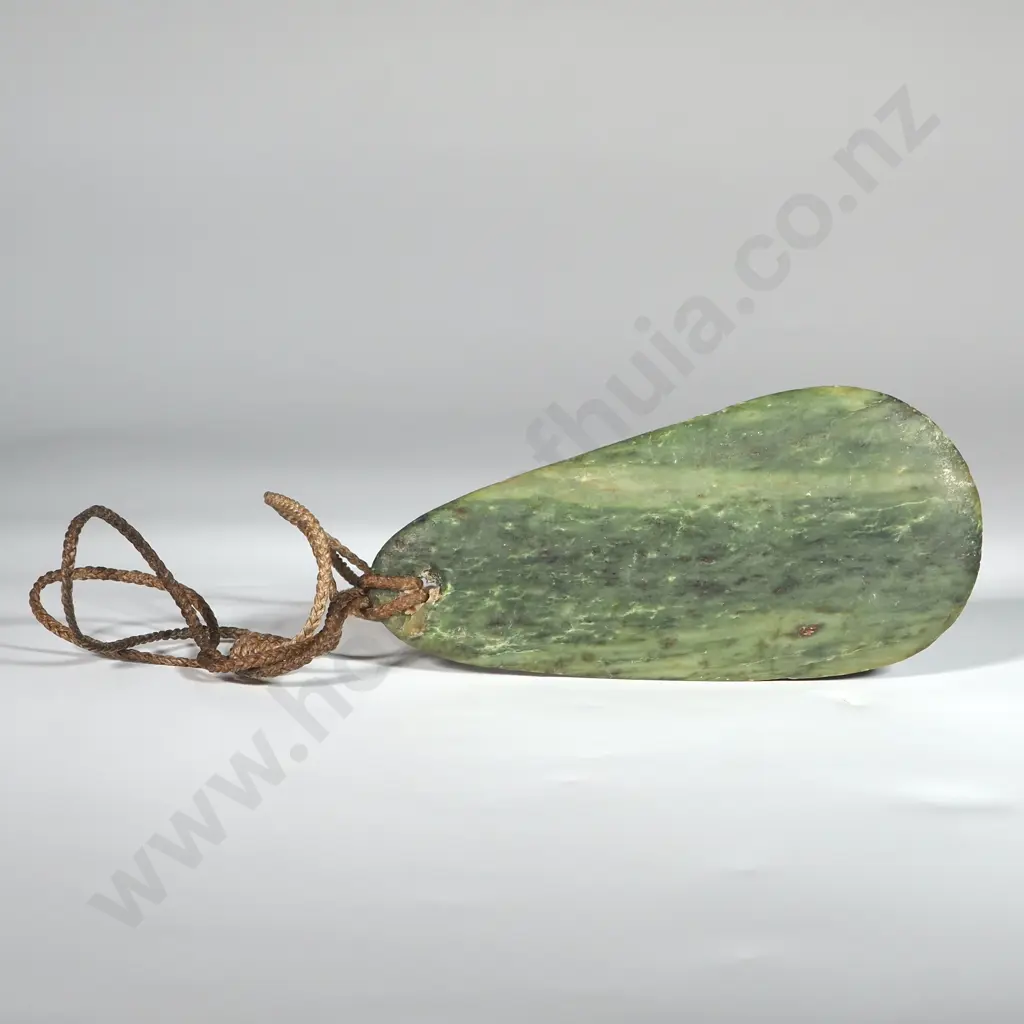 Large Greenstone Pendant on Plaited Cords  Image 1++