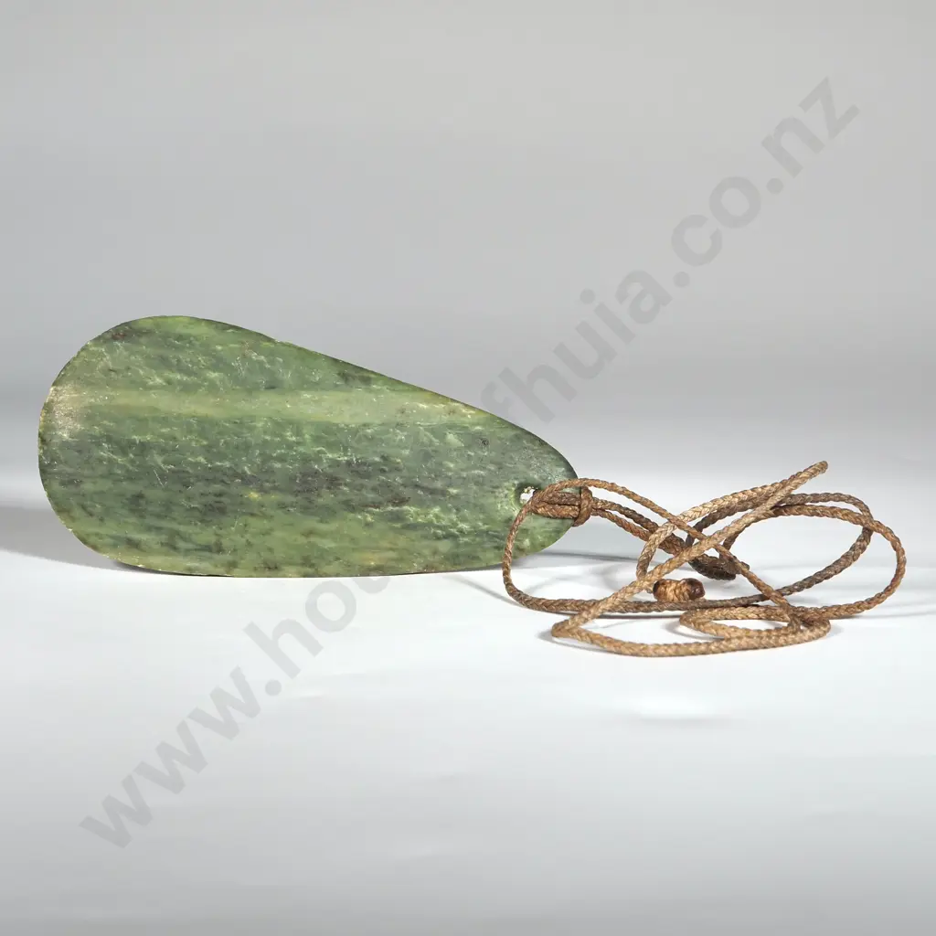 Large Greenstone Pendant on Plaited Cords  Image 1++