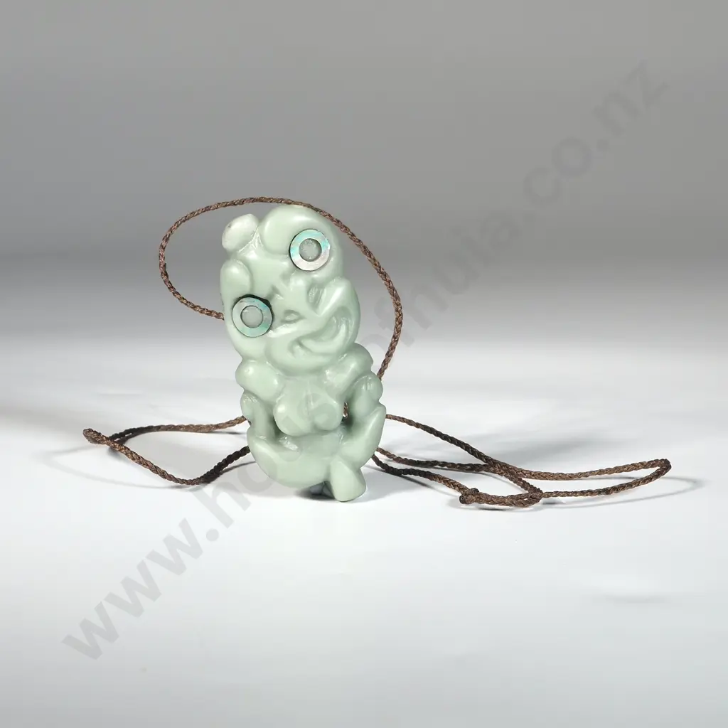 River Pebble. Female Taniwha, Tail Going Under Her Feet & Up Her Lower Back. 70 x 30 x 15mm Image 1++