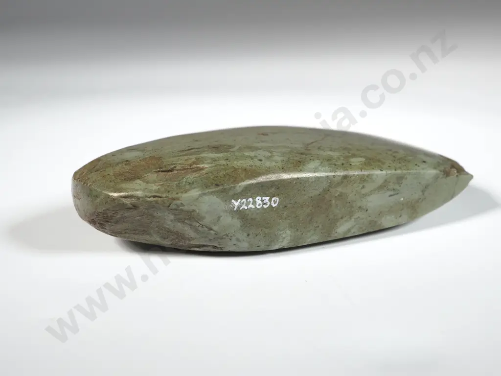 Pre-European Stone Toki - Label "Picked Up Waikouati Beach Christmas 1905" Y-22830 Image 1++