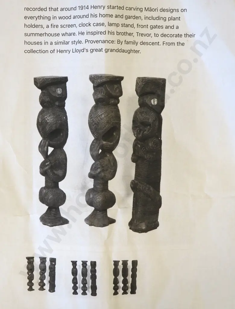 Henry Evan Lloyd. Three Early 20 Century Tekoteko Figures. Image 1++