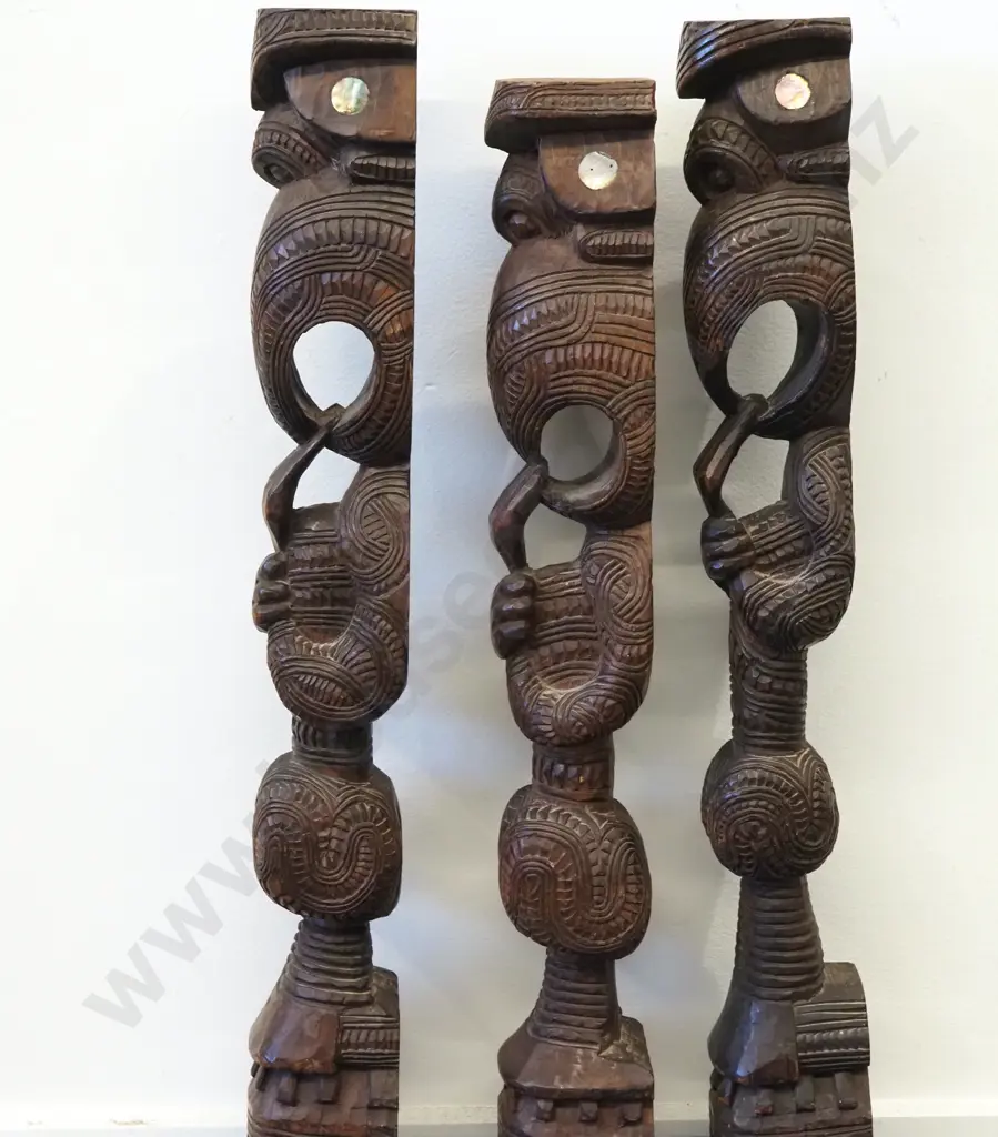 Henry Evan Lloyd. Three Early 20 Century Tekoteko Figures. Image 1++