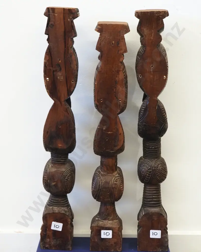 Henry Evan Lloyd. Three Early 20 Century Tekoteko Figures. Image 1++
