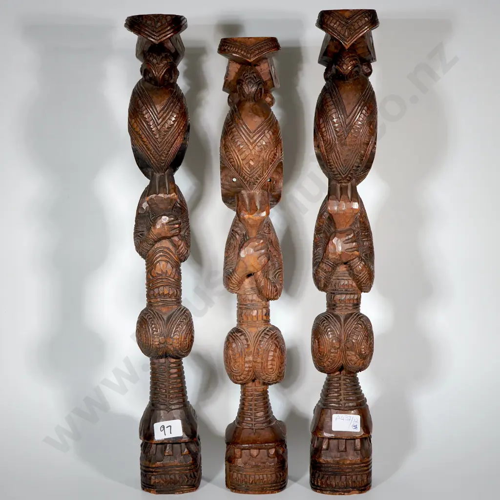 Henry Evan Lloyd. Three Early 20 Century Tekoteko Figures. Image 1++