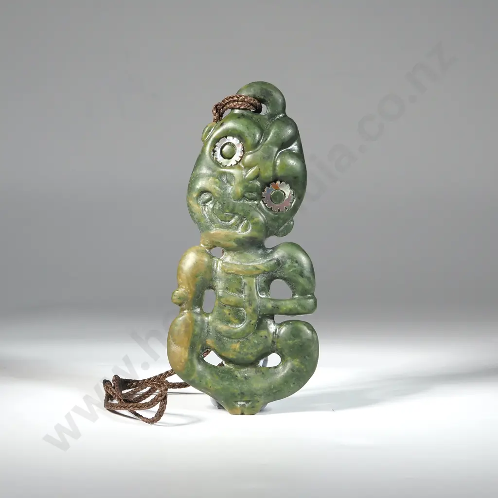 Raukaraka Beautifully Carved Hei Tiki. Raukaraka is highly prized. 145 x 65 x 15mm   Image 1++