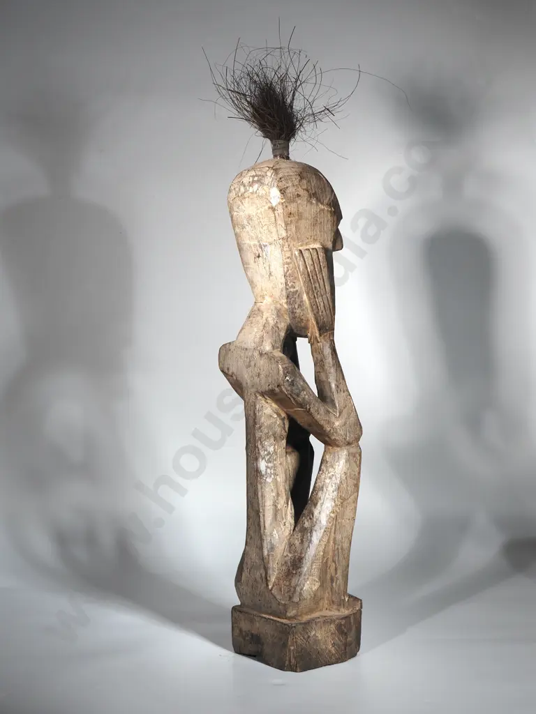 Hand Carved Female " Thinker" Sculpture. Possibly African Image 1++