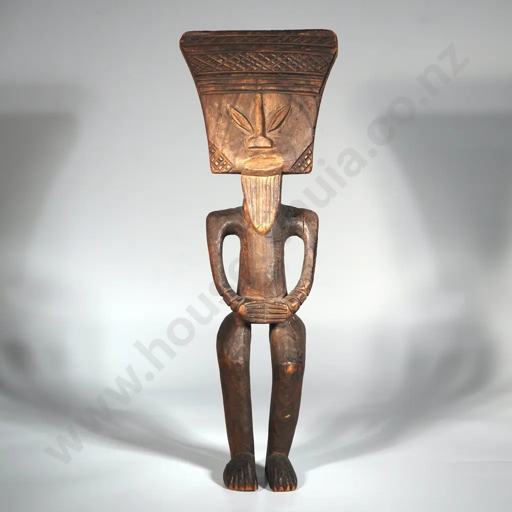 Wooden West African Tribal Icon w Museum Catalogue Number - Morris Collection Image 1++