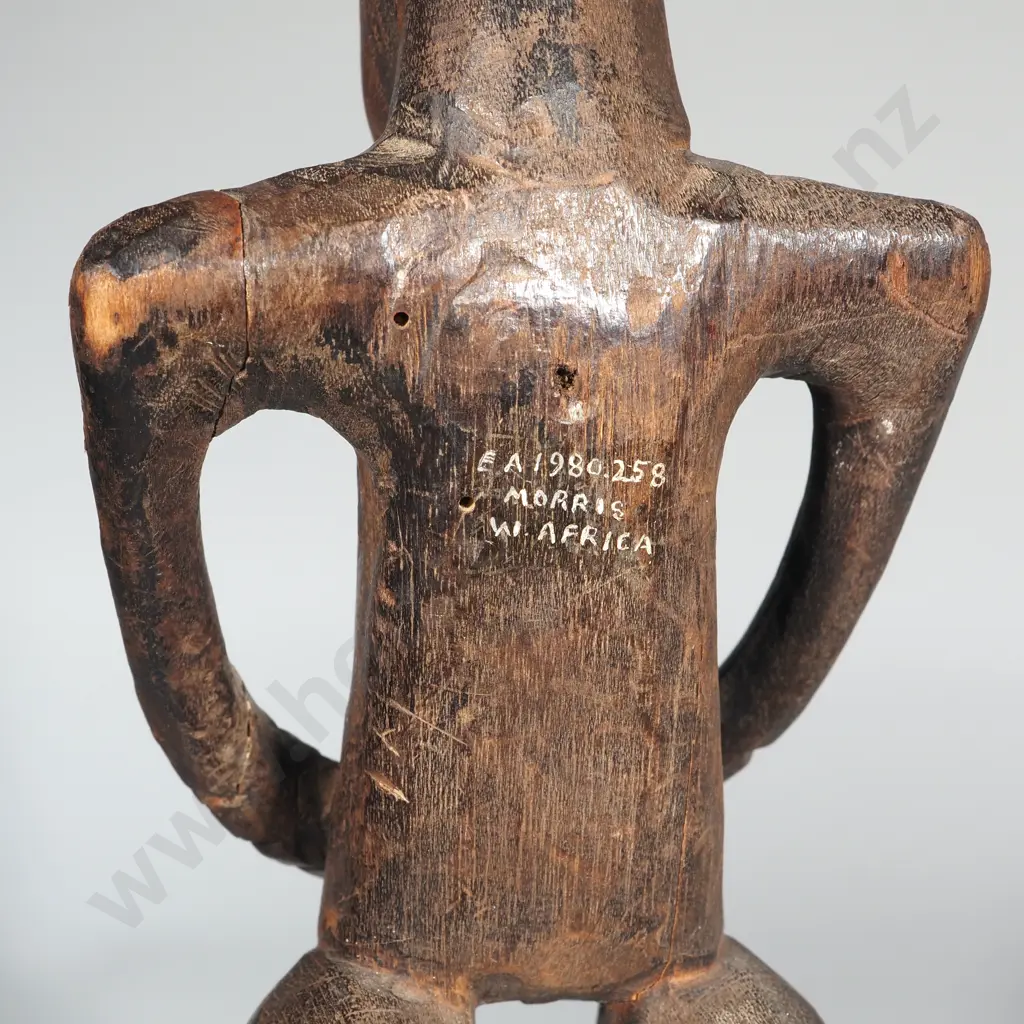 Wooden West African Tribal Icon w Museum Catalogue Number - Morris Collection Image 1++