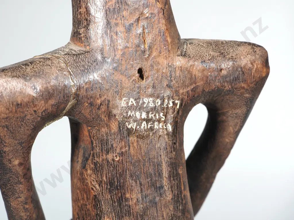 Wooden West African Tribal Icon w Museum Catalogue Number - Morris Collection Image 1++