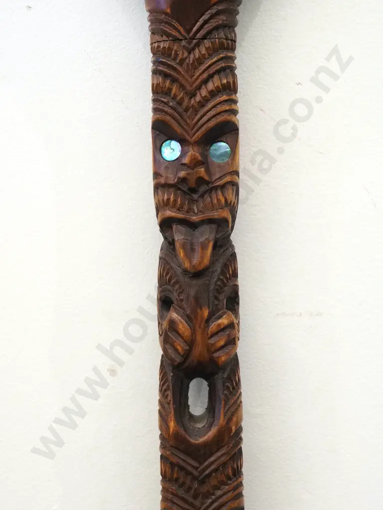 Maori Folk Art Walking Stick Image 1++