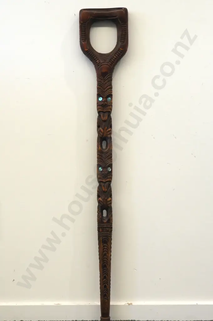 Maori Folk Art Walking Stick Image 1++