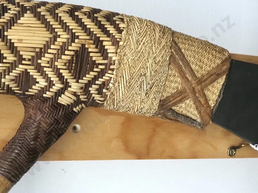 Fine Mt Hagen Papua New Guinea Ceremonial  Axe. Carved Hardwood with Stone Blade Attached By Natural Fibres. Image 1++