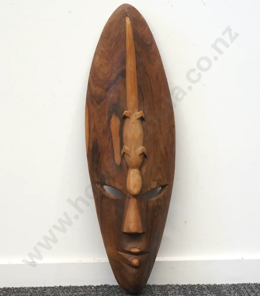 Hand Carved Wooden Tribal Mask, Possibly Originating From Africa Or Indonesian/Fiji. Image 1++