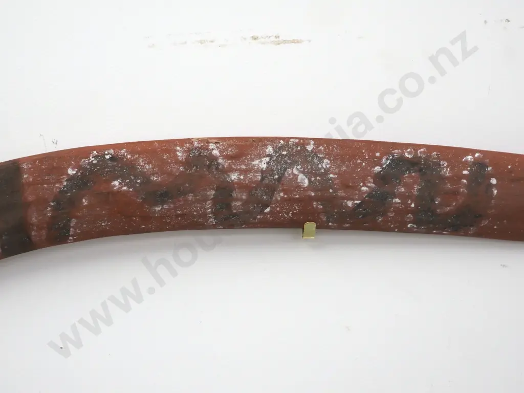 One Carved Wooden Boomerang-Like Object Image 1++