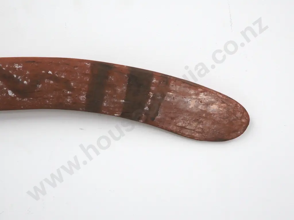 One Carved Wooden Boomerang-Like Object Image 1++