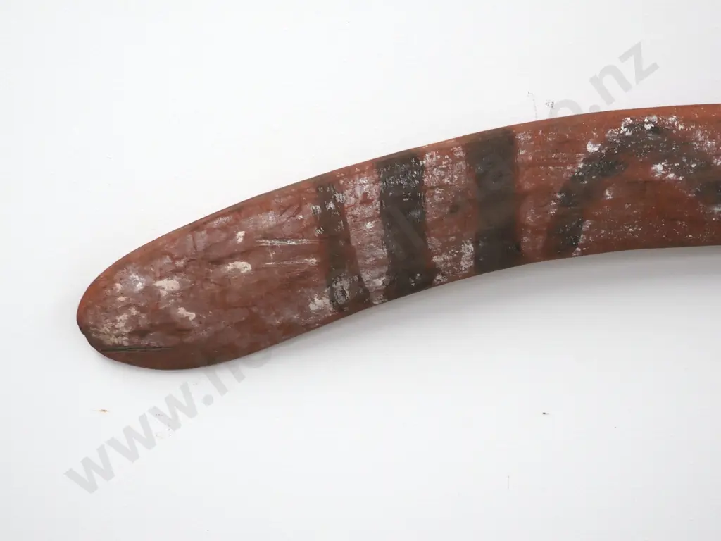 One Carved Wooden Boomerang-Like Object Image 1++