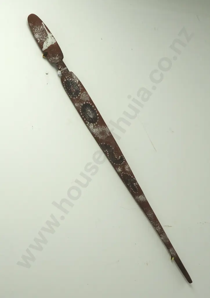 One Elongated Carved Wooden Figure w a Rounded Head. Image 1++