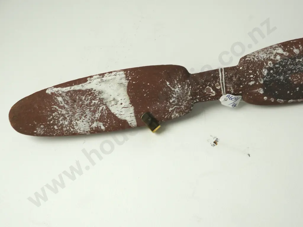 One Elongated Carved Wooden Figure w a Rounded Head. Image 1++