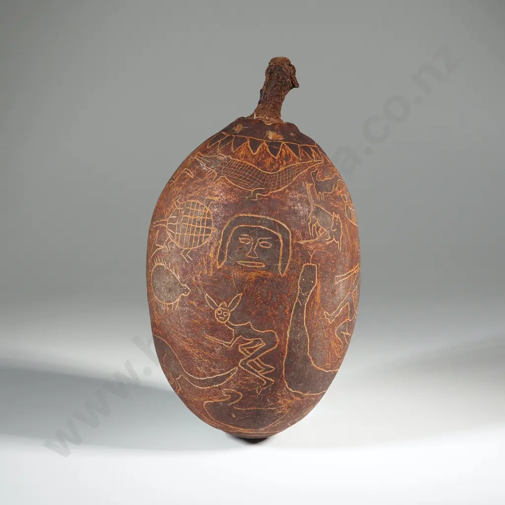 One Large Decorated Gourd or Calabash. Image 1++