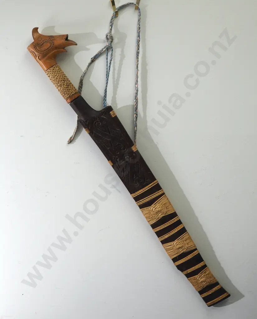 Borneo Carved Diak (Head Hunter) Sword Image 1++