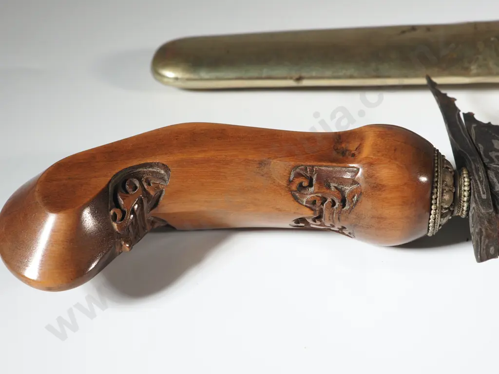 20th C Indonesian Steel & Brass Kris Image 1++