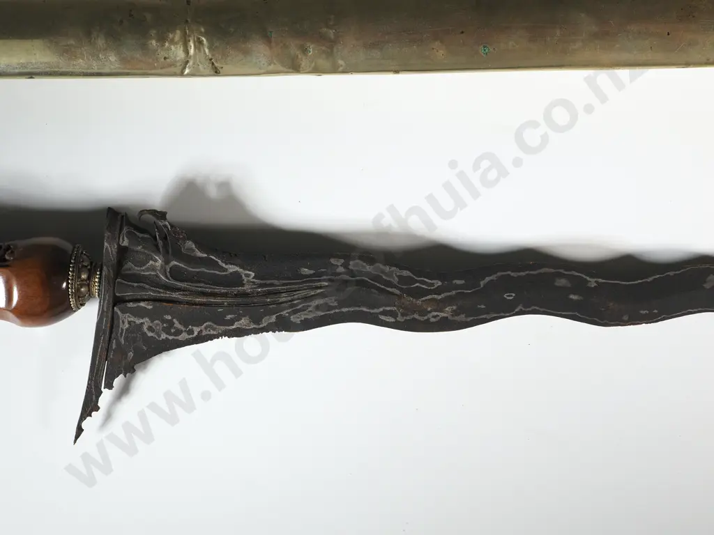 20th C Indonesian Steel & Brass Kris Image 1++