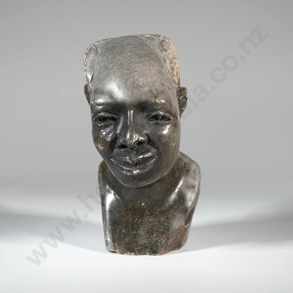 Carved Shona Bust. Probably From Zimbabwe Depicting An Elderly Figure  Image 1++