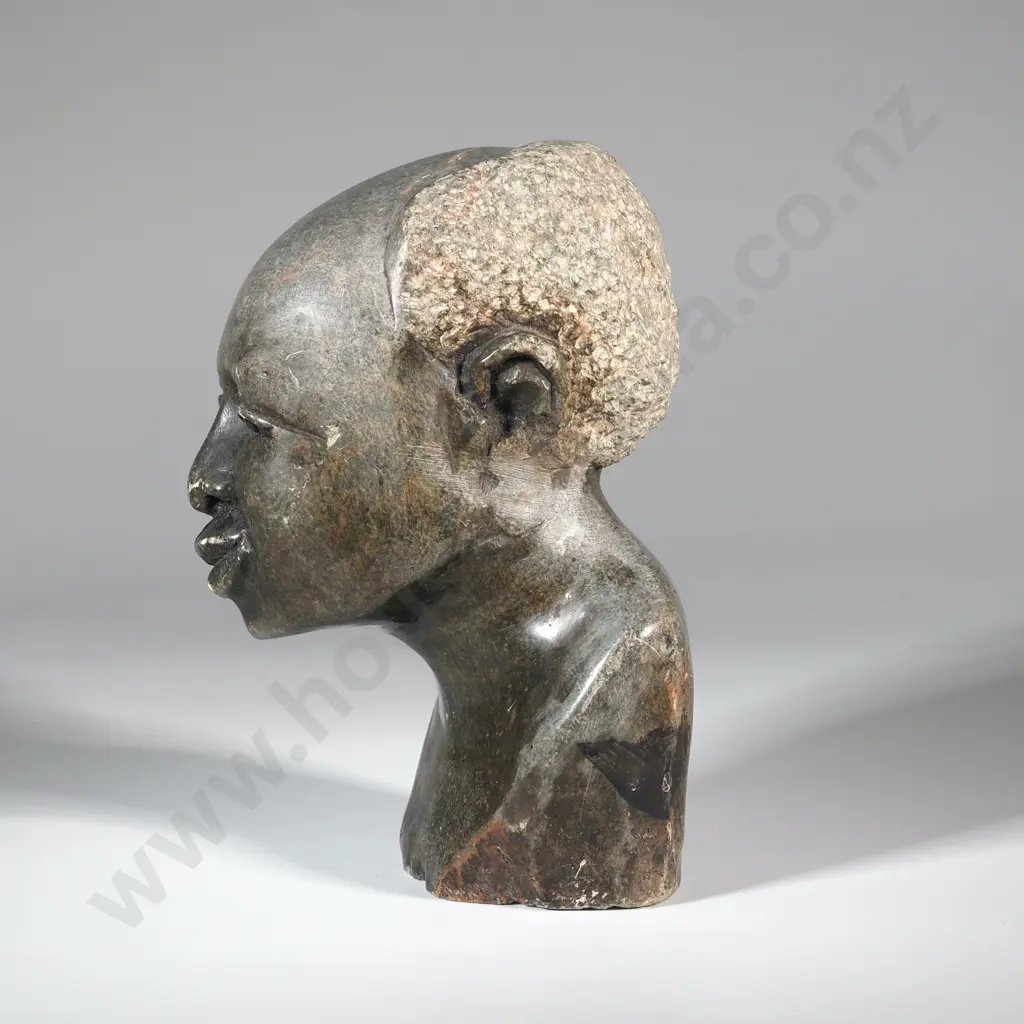 Carved Shona Bust. Probably From Zimbabwe Depicting An Elderly Figure  Image 1++