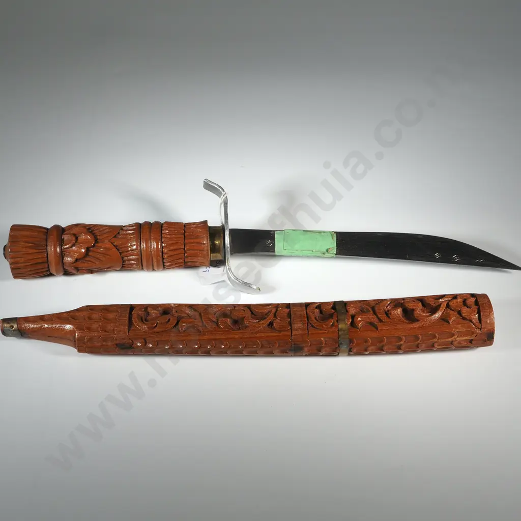 Vintage Thai Dagger w Wooden Scabbard Image 1++