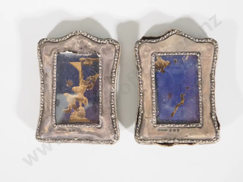 Two Antique Sterling Silver Picture Frames Image 1++