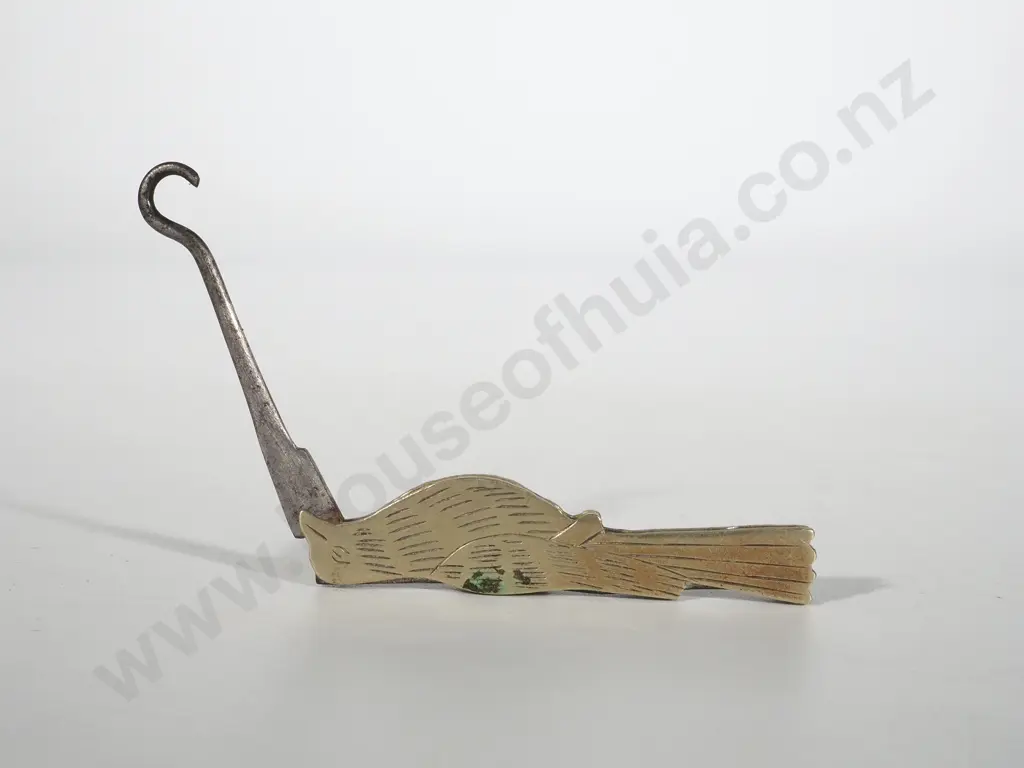 Brass Folding Bird Boot Hook c.1900 Image 1++
