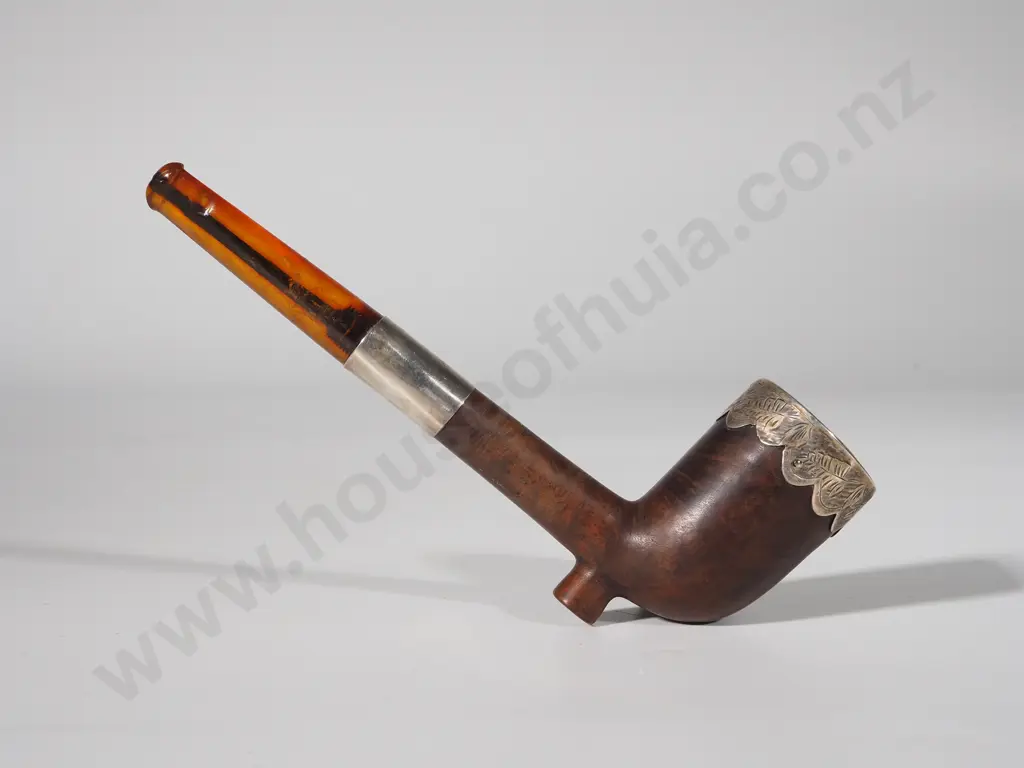New Zealand Themed Sterling Silver Trimmed Fern Pipe Image 1++
