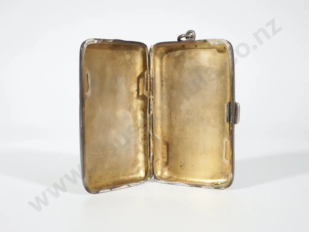 Sterling Silver Cigarette Case w Suspension Bail on Top Image 1++