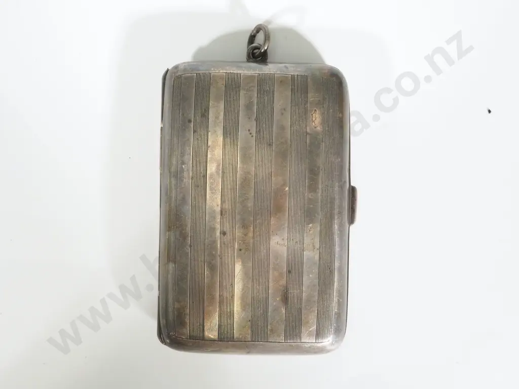 Sterling Silver Cigarette Case w Suspension Bail on Top Image 1++