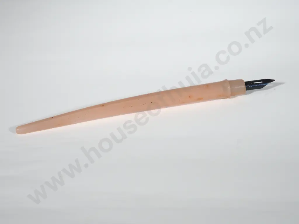 Vintage New Zealand Petlux Pink/Peach Nib Pen Image 1++