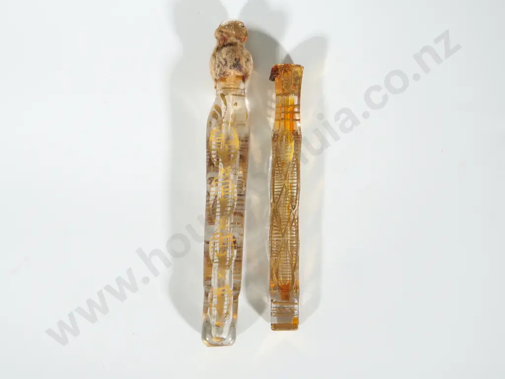 Two Antique "Tear Catcher" Scent Bottles Image 1++